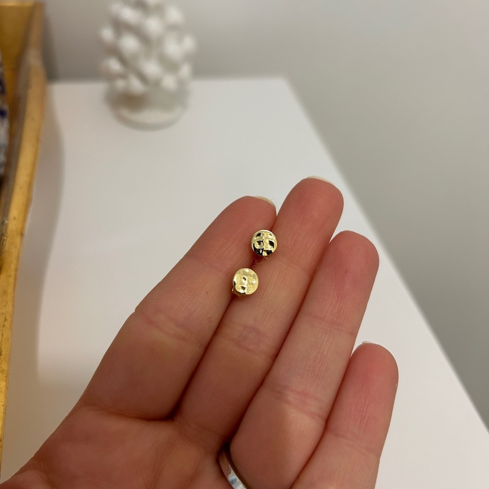 Gold Stud Earrings (2 pairs)